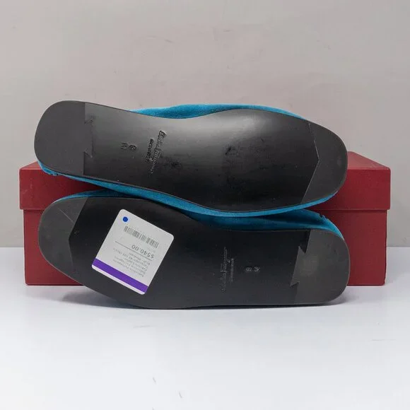 Ferragamo Fabrizio Turquoise Blue Suede Tassel Loafers Men\'s 8 M Ferragamo Fabrizio Turquoise Blue Suede Tassel Loafers Men main image 2